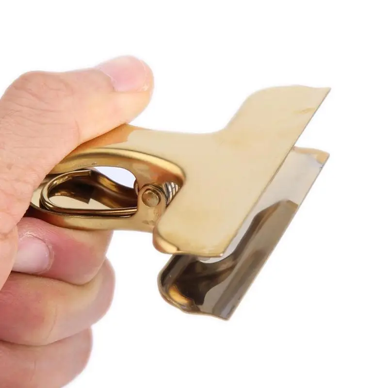 Stainless Steel Brass Plated Binder Clip Metal Receipt Paper Document