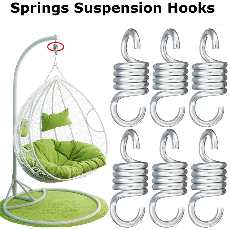 

2pcs 700LB Weight Capacity Sturdy Steel Extension Spring Fits Hammock Chair Hanging Porch Suspension Hook Garden Swing Punch Bag