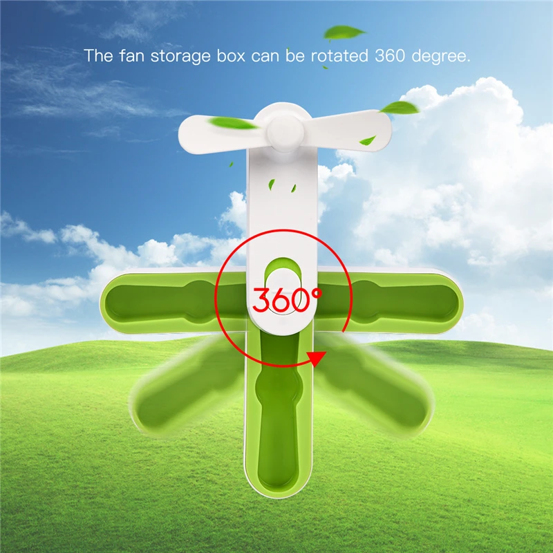 USB plegable Mini Ventilador portátil plegable ventiladores de bolsillo fresco aire mano Ventilador viajes vacaciones refrigerador cable inalámbrico uso