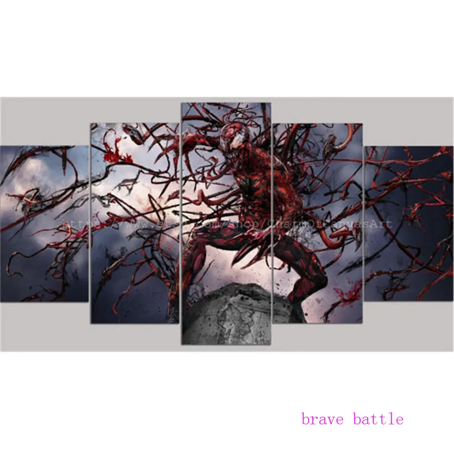 Carnage Dc Comics Superhero Spider-Man 5 Pieces Canvas Painting Print Living Room Home Decor Modern