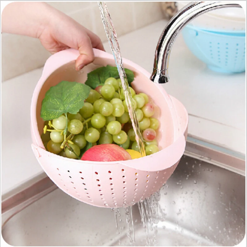 

Creative Food Grade Plastic Rice Beans Peas Washing Filter Strainer Fruit Basket Sieve Drainer Cleaning Gadget Kitchen tools