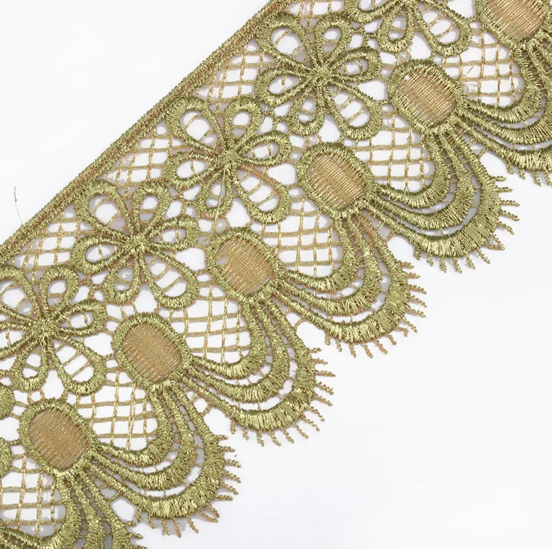 10yard Gold Metallic Embroidery Motif Lace Cord Applique Trim Lace