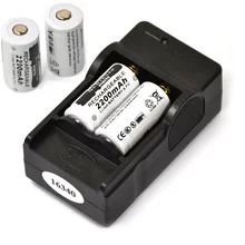 4 шт CR123A 16340 батарея 2200mAh 3,7 V литий-ионная аккумуляторная батарея+ 16340 зарядное устройство