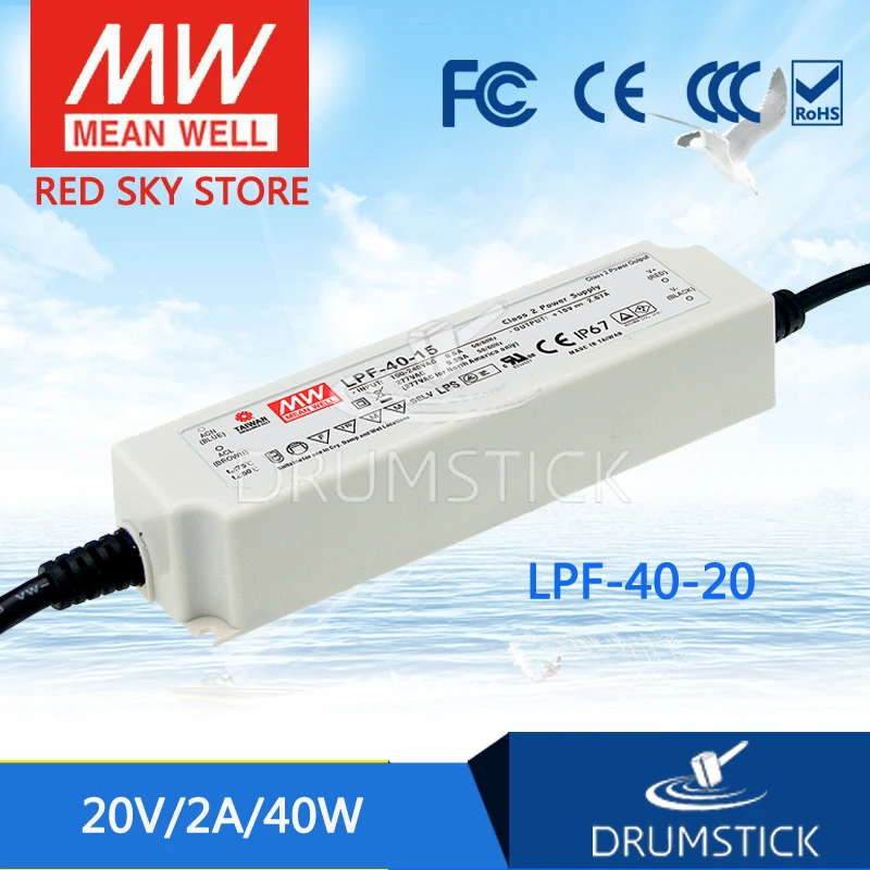 

MEAN WELL LPF-40-20 20V 2A meanwell LPF-40 20V 40W Single Output LED Switching Power Supply