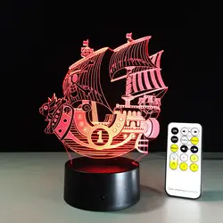 Парусный спорт море корабль 3D лодка ночь света RGB переменчивое настроение светильник светодиодный свет AC5V USB декоративные настольные лампы