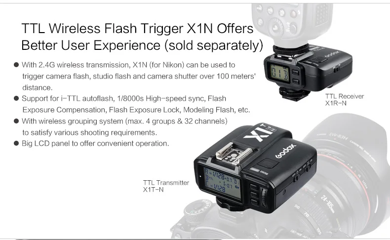 Godox TT685N 2,4G Беспроводная HSS 1/8000s i-ttl GN60 вспышка XPro-N триггер для Nikon D800 D700 D7100 D5200 D5000 D810