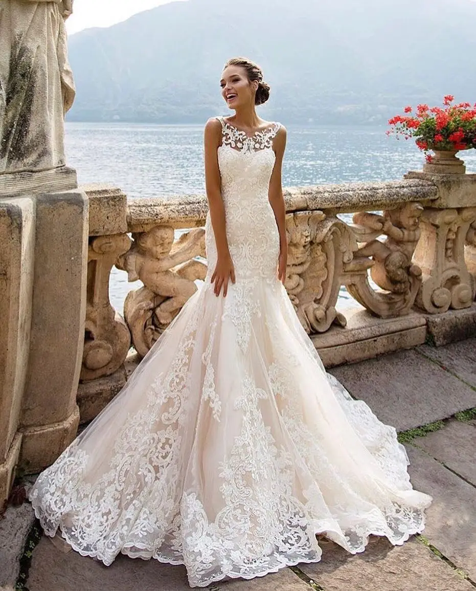 Свадебное Платье Vestidos De Noiva кружевное платье с цветами без рукавов свадебное платье 20190769