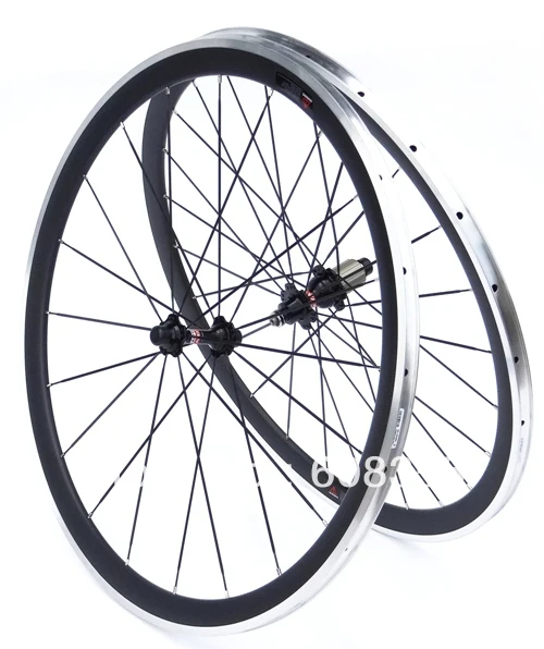 

Full Carbon Matt Road Bike Bicycle 700C Clincher Wheelset - 38mm Rim ( with Alloy Brake Surface)