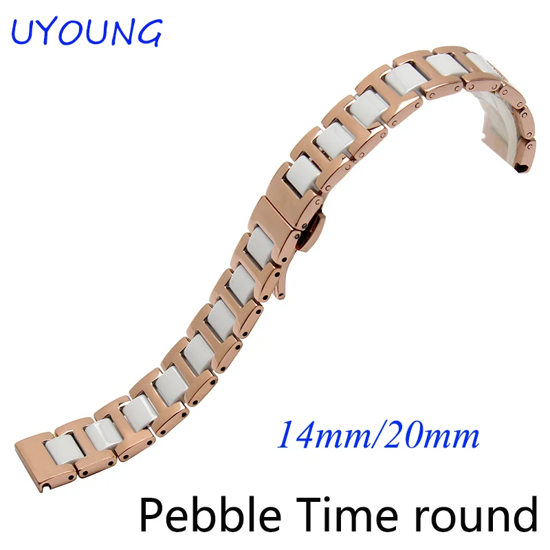 14 мм 20 браслет для Pebble time Круглый качественный из нержавеющей стали +