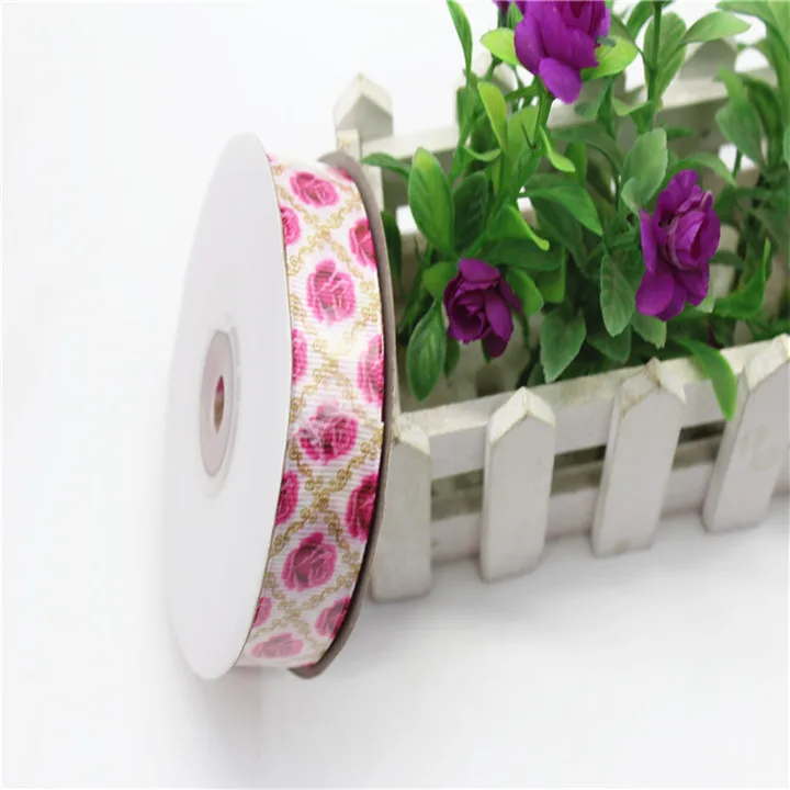 10  2.5cm x25Yard Ribbon Thermal Transfer Toral Printing Ribbons Handmade Diy Satin Ribbon Hair Accessories Gift Box Packaging