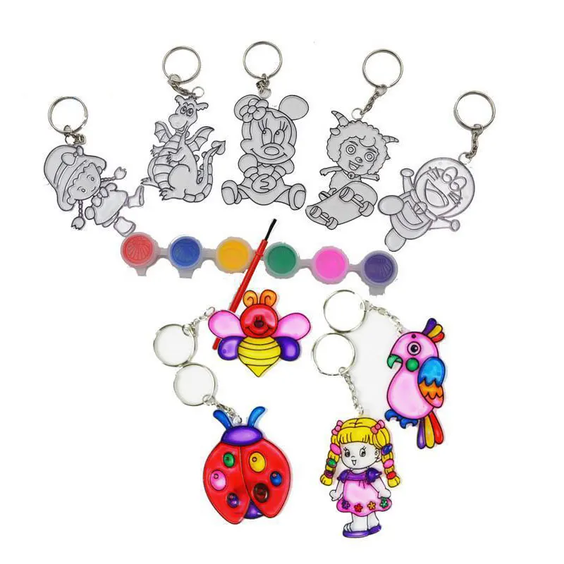 

Light Painting Keychain Pigment Color Painting Child Diy Handmade,1lot=4Set, 1set=5 patterns