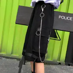 Шорты женские BF большой карман карго Harajuku прямые свободные короткие женские s Досуг пара корейский стиль Ulzzang мода уличная лето