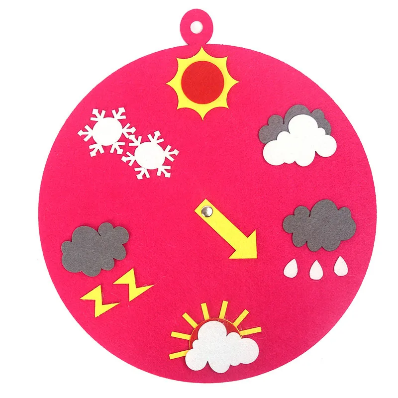 Early Learning Education Toys Clock Time Weather Forecast Meteorological Pattern Non-woven Felt Children Toys Gift Early Learning Education Toys Clock Time Weather Forecast Meteorological Pattern Non-woven Felt Children Toys Gift