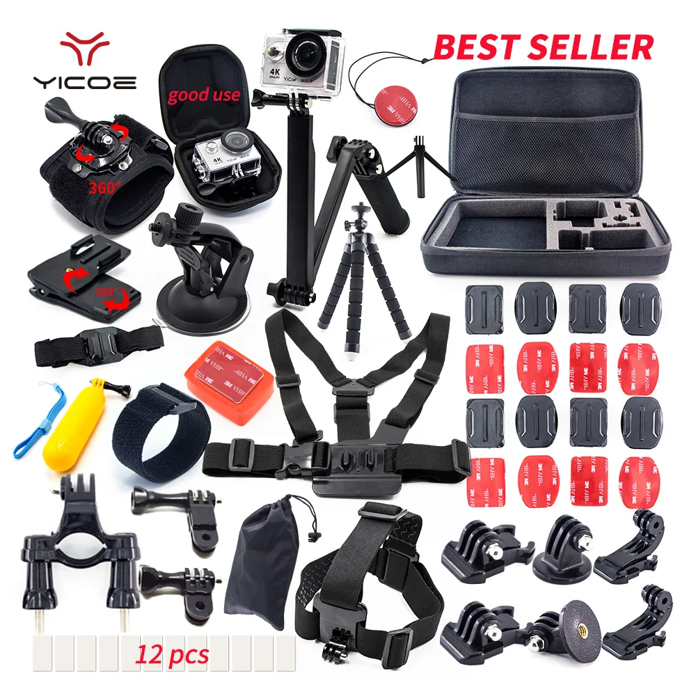 

Tripod Strap Mount Stick Monopod for Gopro Hero 6 Go Pro Session 5 4 3 SJCAM SJ4 Xiaomi yi 4k Sport Camera Accessories Kit