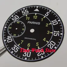 Parnis 38,9 мм черный циферблат двойной часовой пояс подходит для механического ETA 6497 часовой механизм Циферблат D103