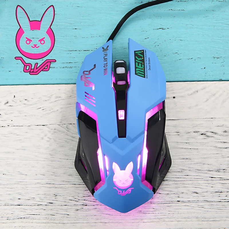 1/PCS OW 6 Buttons Gaming Breathing LED Backlit Gaming Mice D.VA