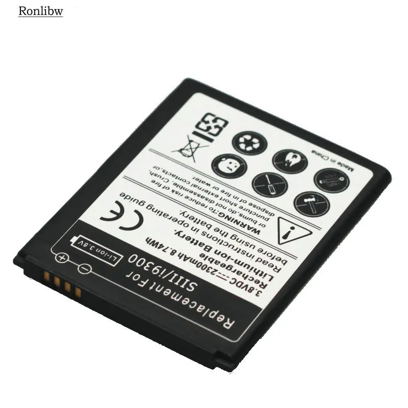 Сменный аккумулятор Ronlibw 2300 мАч черный для Samsung Galaxy S3 S 3 i9300 L710 i747 i535