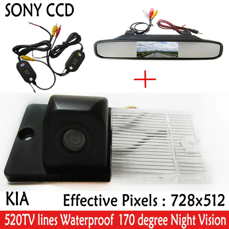 

SONY CCD HD Parking Monitors Night Vision Car Rear View Camera With 4.3" Car Rearview Mirror Monitor for KIA SORENTO SPORTAGE