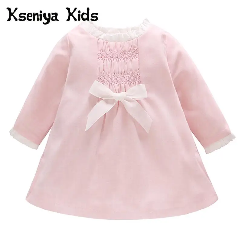 Kseniya Kids 2018 Autumn European American Baby Girl Lotus Leaf Princess Dress Bow Children's Dress Winter Newborn Dress Kseniya Kids 2018 Autumn European American Baby Girl Lotus Leaf Princess Dress Bow Children's Dress Winter Newborn Dress