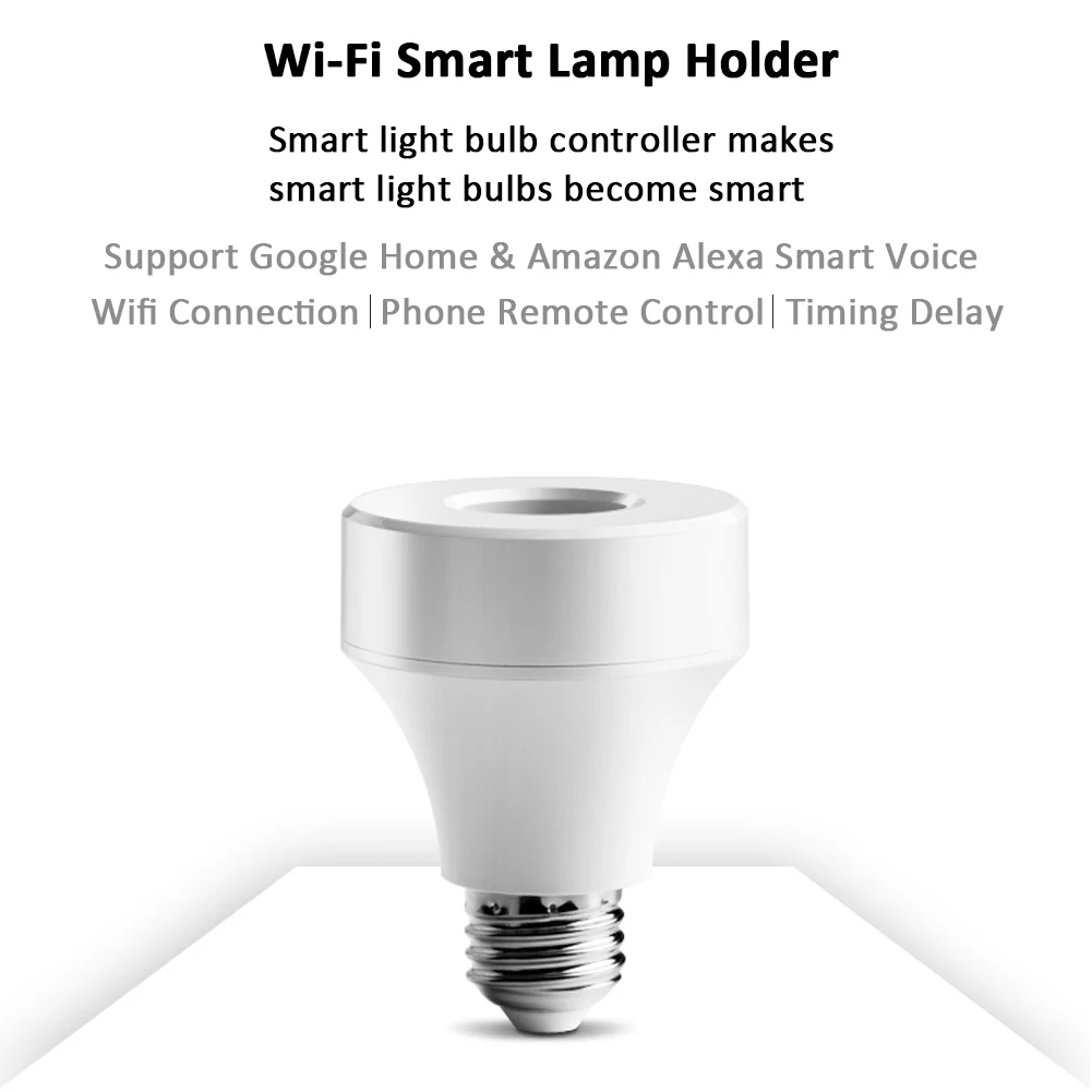 100 шт Wifi Беспроводная умная лампочка лампа гнездо винт свет Лампа основание держателя лампы для Alexa Echo для Google домашнего использования E27