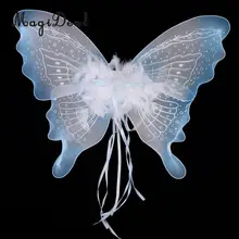 MagiDeal перо лента бабочка ангельские крылья феи малыш девочки день рождения нарядное платье детский сад идеальный декор светильник синий