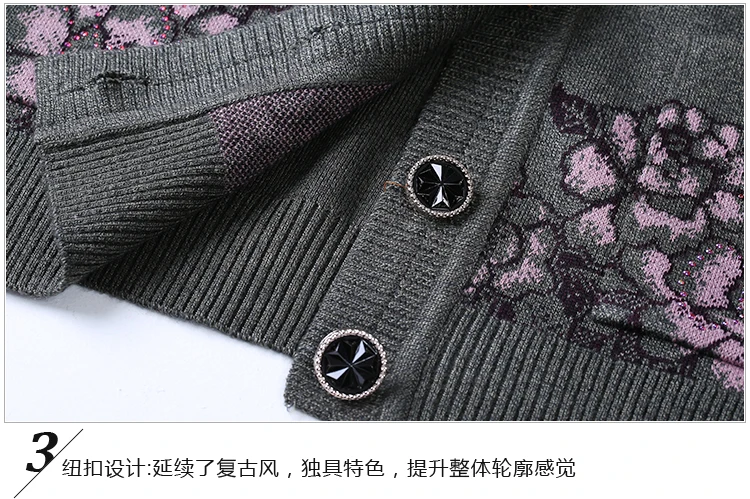 Для пожилых женщин, осенний и зимний женский свитер, кардиган для мамы ...