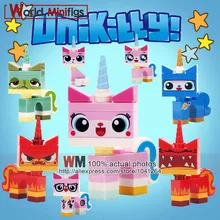 10 много строительных блоков Supe Heroes Unikitty Angry Astro Queasy Biznis Kitty носить очки и костюм детские игрушки