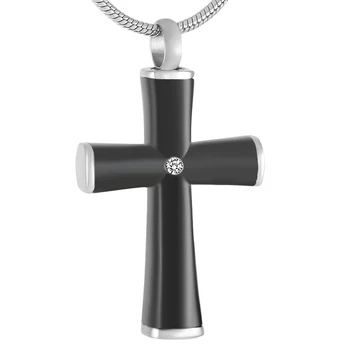 

IJD9408 Inlay Ziron Black Cross Cremation Jewelry Pendant Stainless Steel Memorial Urn Ashes holder Keepsake Jewellery For Men