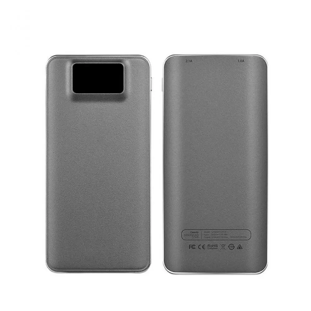 Внешний аккумулятор 30000 мА/ч, внешний аккумулятор с ЖК-дисплеем, портативное зарядное устройство с двумя usb-портами, зарядное устройство для iPhone, xiaomi, huawei - Цвет: Grey