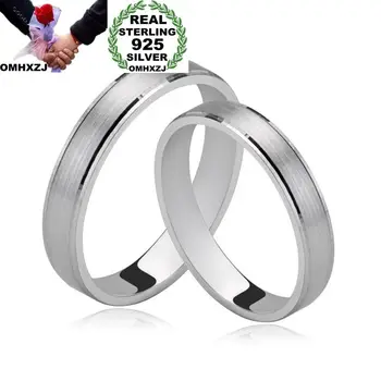 

OMHXZJ Wholesale European Fashion Woman Man Party Wedding Gift Silver Simple Lovers 925 Sterling Silver Ring RR205
