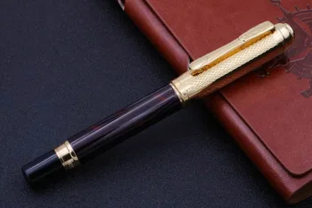 

new golden Trim Medium red Ice flowers 1.0mm calligraphy Fountain Pen