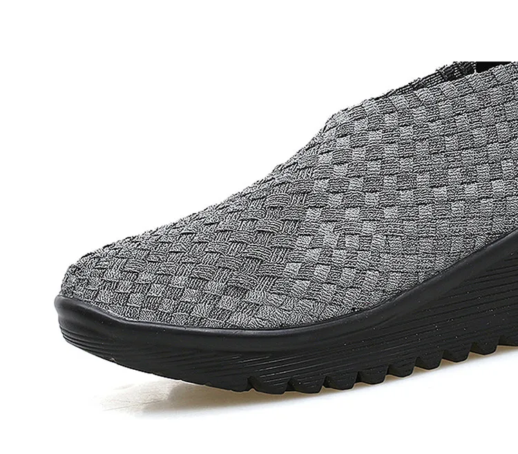 QJ 886 Elastic Fiber Woven Women Platform Shoes - 5