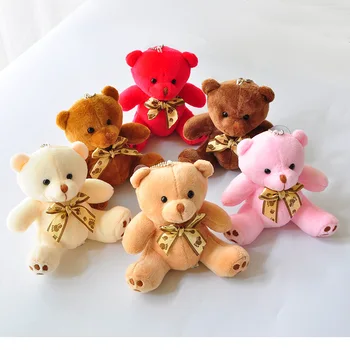 

1pcs Boutique 10cm Candy-colored Teddy Bear Boutique Creative Gift Doll Doll Pendant Plush Keychains toys Girls Bag Car buckle