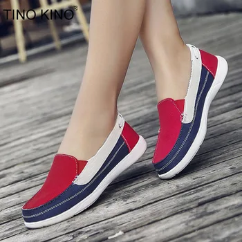 

Women Canvas Flat Autumn Loafers Ladies Slip On Elastic Band Sewing Handmade Shoes Mixed Color Casual Female Comfort Footwear