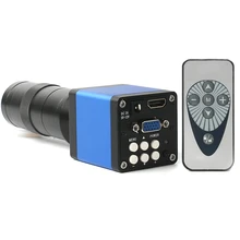 13MP 720P 60FPS HD CCD HDMI/VGA цифровая камера промышленный видео микроскоп ИК пульт дистанционного управления+ 100X/180X/300X зум C-mount объектив