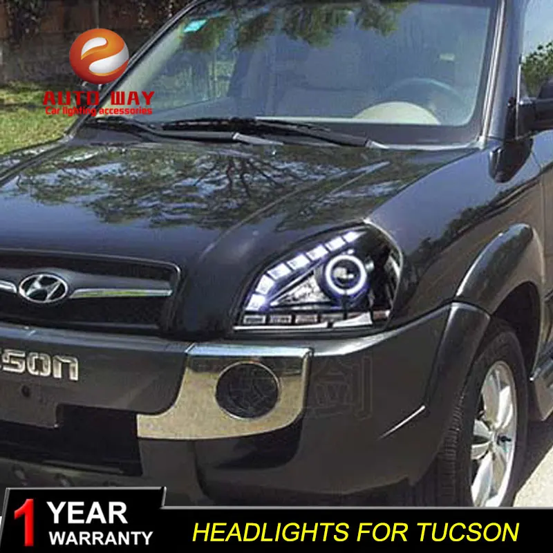 Автомобильный Стильный чехол на голову для hyundai Tucson 2005-2009 фары светодиодный фары DRL Объектив Двойной Луч Биксеноновые HID аксессуары