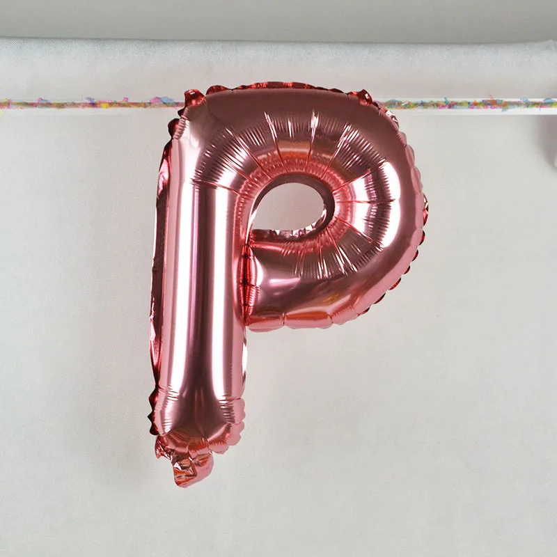 1 шт./партия, 16 дюймов, буквенные буквы, воздушный шар из фольги, розовое золото, Гелиевый шар для дня рождения, свадьбы, дня рождения, вечеринки, детский душ, декор 9 - Цвет: P