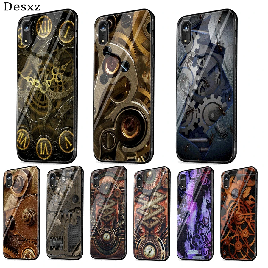 

Mobile Phone Case Cover For iPhone X XS Max XR 6 6S 7 8 Plus 5 5S SE Cover Steampunk Shell Glass