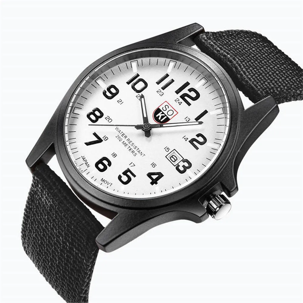 

Couple Fashion Nylon strap Analog Quartz Round Wrist Watch Watches 8.8