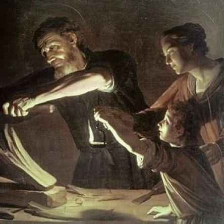 Holy Family in the Carpentry Shop Poster Print by  Gerrit Van Honthorst  (8 x 10)