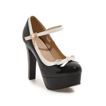 

Strap shoes 2018 new spring color matching joker thick with ultra-high 43 shoes with 40-18124