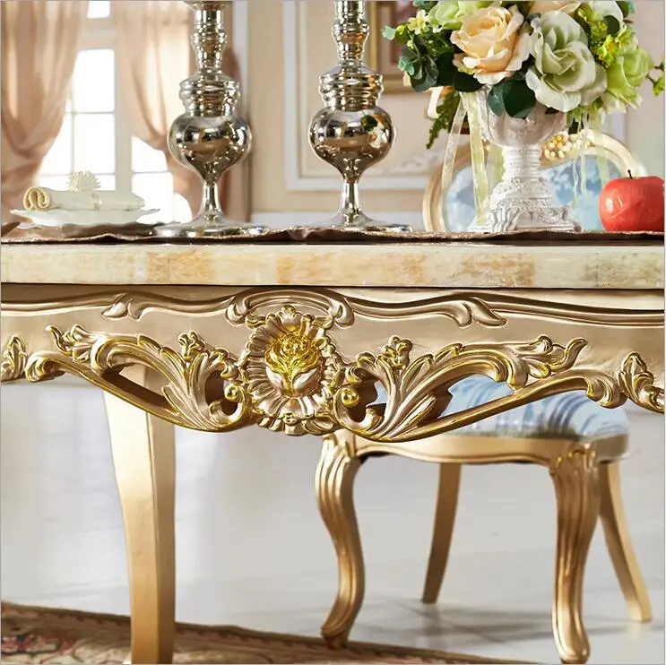 Antique Style Italian Dining Table, 100% Solid Wood Italy Style Luxury Dining Table Set natrual marble modern p10096 Antique Style Italian Dining Table, 100% Solid Wood Italy Style Luxury Dining Table Set natrual marble modern p10096