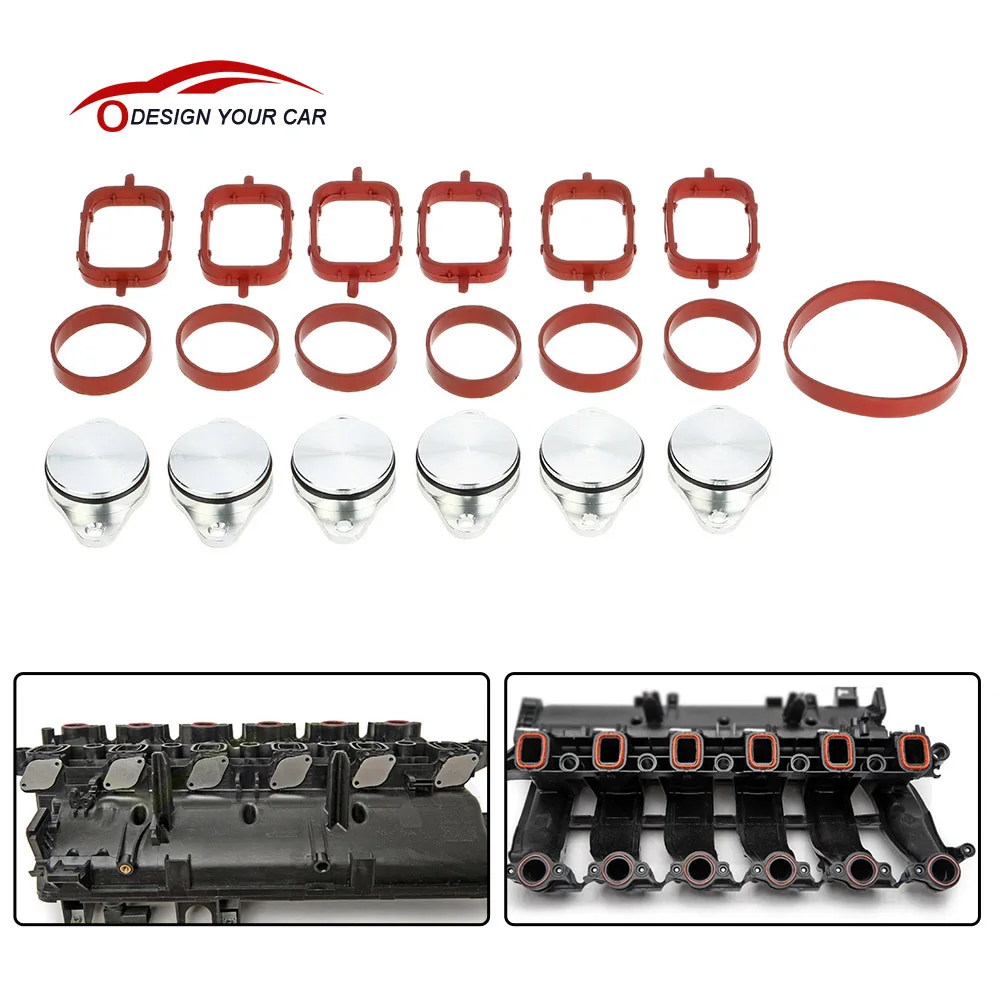 

SI-A0137 33mm Diesel Swirl Flap Blanks Replacement Bungs with Intake Manifold Gasket for BMW 320d 330d 520d 525d 530d 730d