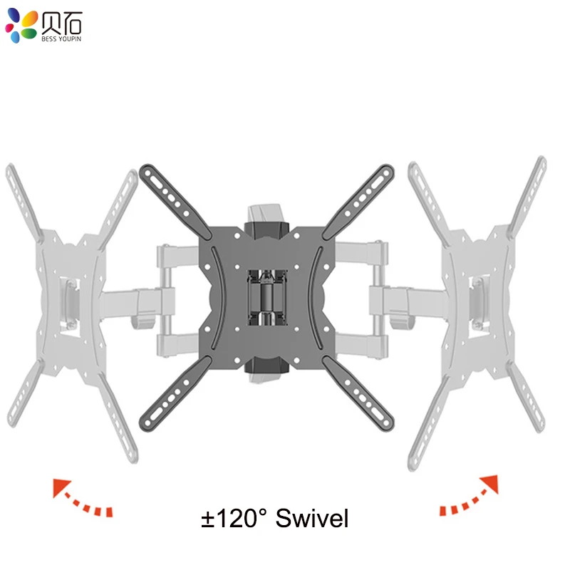 Full Motion TV Wall Mount Swivel Tilt Bracket for 26-55