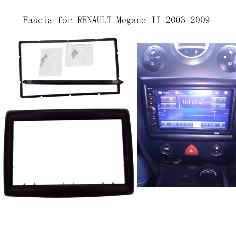 2 DIN адаптер CD накладка панель стерео интерфейс Радио Автомобильная рамка панель фасции подходит для RENAULT Megane II 2003-2009, 2Din/2 din