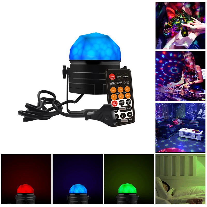 

Newest Mini RGB LED Crystal Magic Ball 9W 110V 220V Stage Effect Lighting Lamp Bulb Party Disco Club DJ Light Show Lumiere