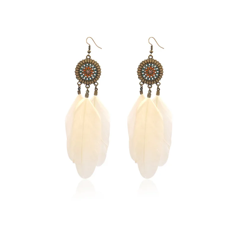 

Fashion Sunflower Ethnic Long Earrings Bohemia Hanging Dangle Drop Earrings for Women Alloy Party Jewelry Accessories