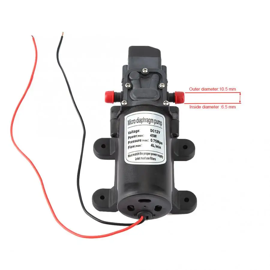 12 V 45 W микро электрический мембранный самовсасывающий водяной насос