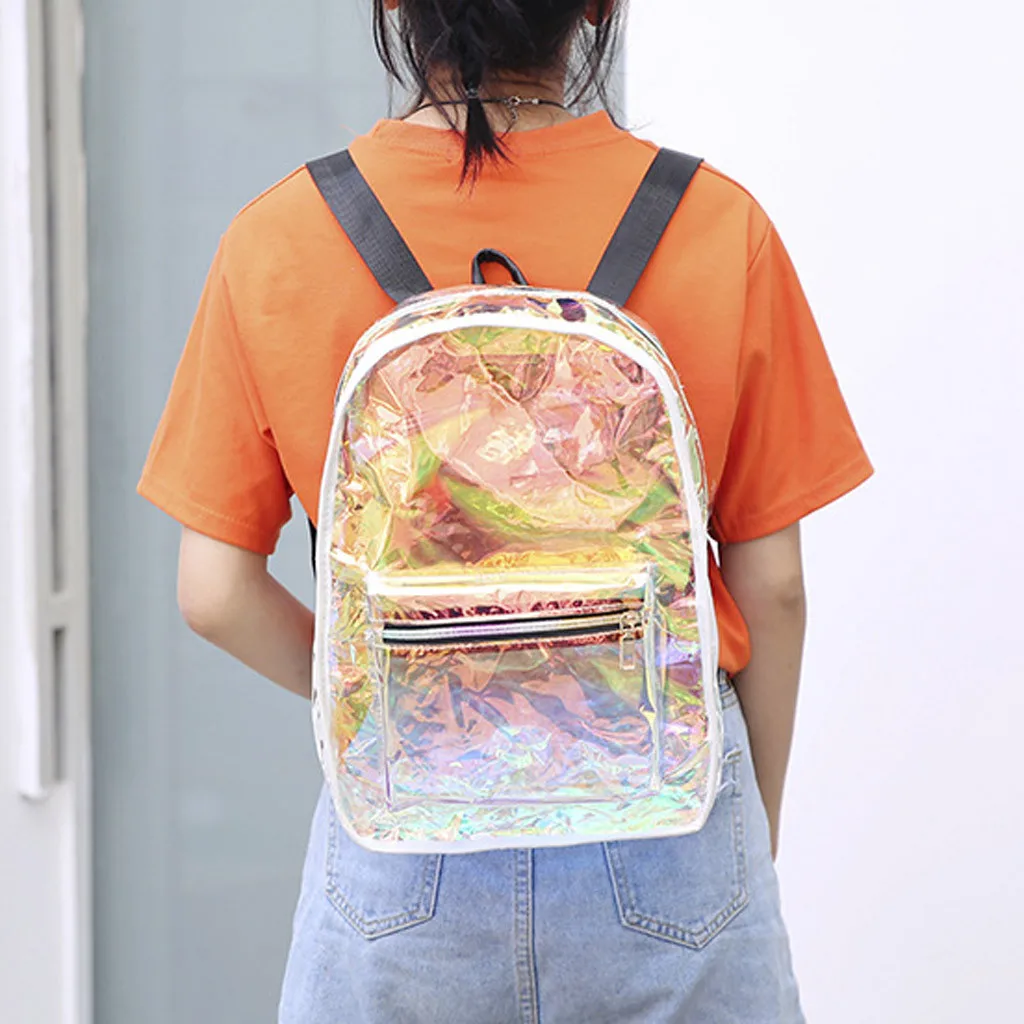 Aelicy прозрачный Желейный лазерный рюкзак женский большой школьный рюкзак, рюкзак для путешествий повседневная сумка женские школьные сумки мягкий рюкзак