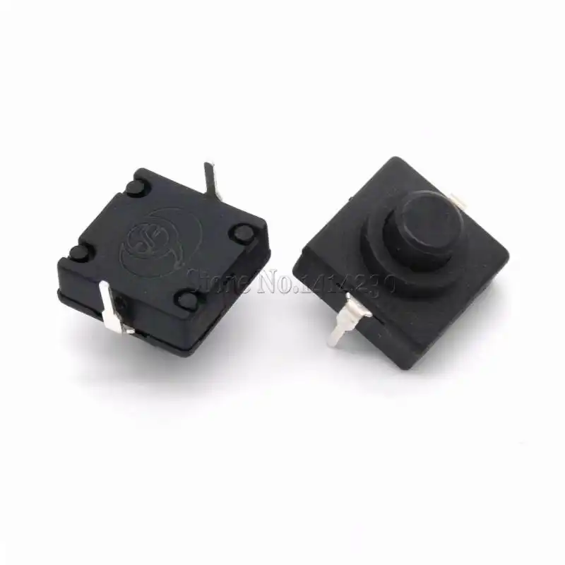 10pcs 1712KD Black Flashlight Latching Push Button Switch DC 30V 1A ZP